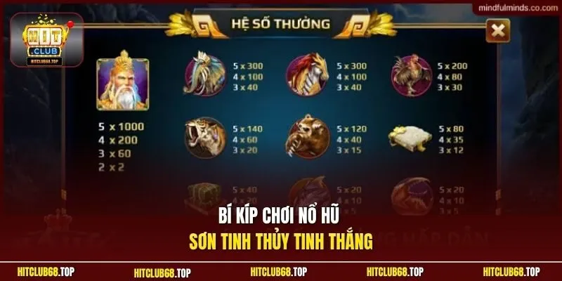 Bí kíp chơi nổ hũ Sơn Tinh Thủy Tinh thắng